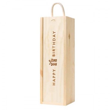 1 Bottle Wooden Box - Happy Birthday